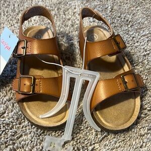 Cat & Jack Size 11 - Boys Velcro cognac sandals BNWT